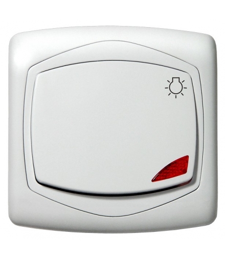 TON ŁP-5CS/m/00 Łącznik zwierny "światło" z podświetleniem pomarańczowym, BIAŁY