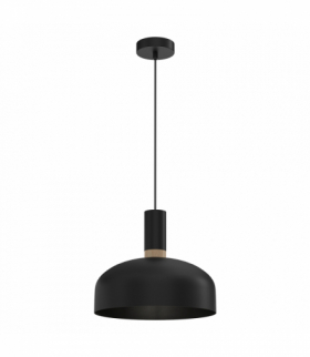Lampa wisząca MALMO BLACK/WOOD 1xE27, Milagro MLP8381