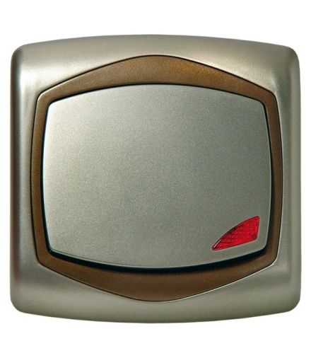 TON ŁP-4CS/16/20 Łącznik krzyżowy z podświetleniem pomarańczowym, SATYNA/ZŁOTO