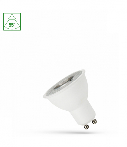 Żarówka LED GU10 230V 4W SMD 55st CW z soczewką SPECTRUM Spectrum WOJ+14091_55ST