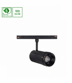 SYSTEM SHIFT - SPOT ZOOM M OPRAWA NA SZYNOPRZEWÓD fi55x115mm 12W CZARNY 5 LAT GW. Spectrum WLD+40051