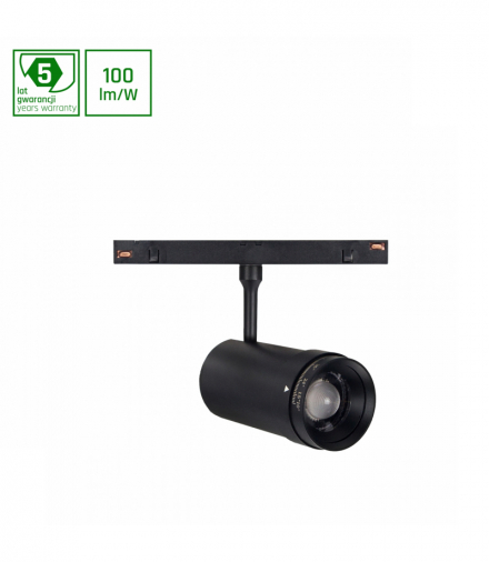 SYSTEM SHIFT - SPOT ZOOM M OPRAWA NA SZYNOPRZEWÓD fi55x115mm 12W CZARNY 5 LAT GW. Spectrum WLD+40051