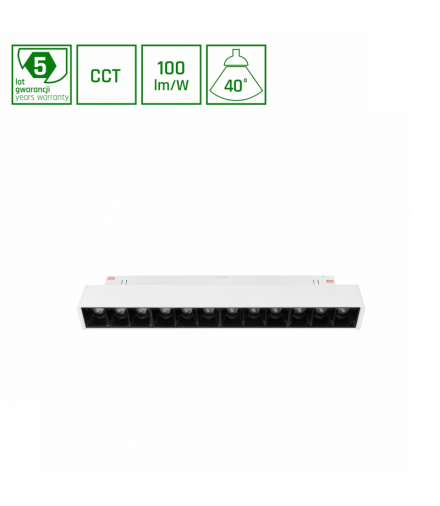 SYSTEM SHIFT SMART- GRID S oprawa liniowa 220x23x42 12W 40st biała CCT/DIM 5 lat gw. Spectrum WLD+40040_SMART