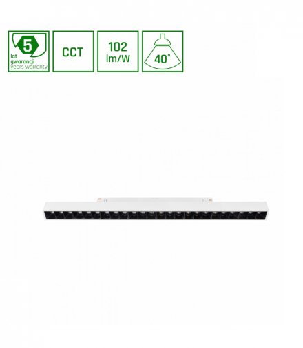SYSTEM SHIFT SMART- GRID L oprawa liniowa 440x23x42mm 22W 40st biała CCT/DIM 5 lat gw. Spectrum WLD+40042_SMART