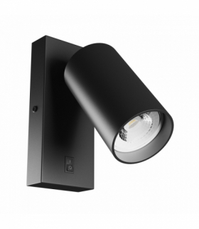 KINKIET Z WYŁĄCZNIKIEM SQUALLA VARIOSA SWITCH GU10 230V IP20 55x100MM CZARNY OKRĄGŁA Spectrum SLIP006022