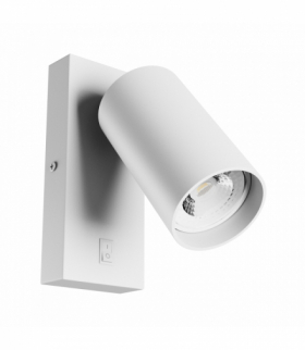 KINKIET Z WYŁĄCZNIKIEM SQUALLA VARIOSA SWITCH GU10 230V IP20 55x100MM BIAŁY OKRĄGŁA Spectrum SLIP006021