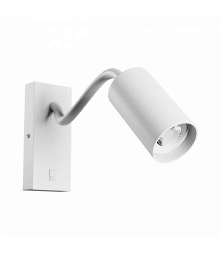 KINKIET Z WYŁĄCZNIKIEM SQUALLA VARIOSA FLEXI SWITCH GU10 230V IP20 55x100x410MM BIAŁY OKRĄGŁA Spectrum SLIP006023