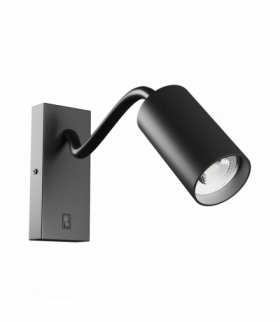 KINKIET Z WYŁĄCZNIKIEM SQUALLA VARIOSA FLEXI SWITCH GU10 230V IP20 55x100x410MM CZARNY OKRĄGŁA Spectrum SLIP006024