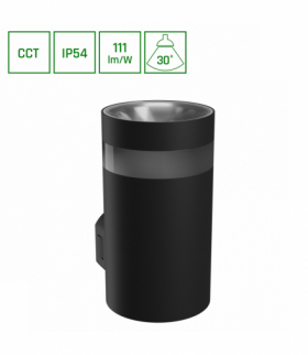 TORRE RING 9W CCT 230V IP54 99x78x156MM CZARNY OKRĄGŁA ELEWACYJNA JEDNOKIERUNKOWE Spectrum SLI003025CCT_PW