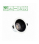 ORBITO DOWNLIGHT 6-20W WW 230V 40st IP44 Ra90 UGR19 139X85MM BIAŁY/CZAR.MAT okr. regulacja mocy 5 l Spectrum SLI043019WW_PW
