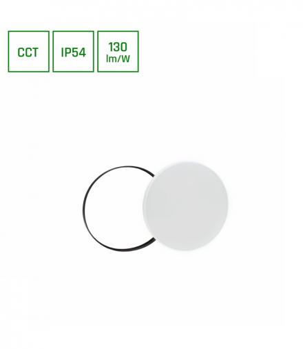 NYMPHEA BLACK & WHITE RINGS 18W CCT 230V 115st IP54 FI250x52 BIAŁY/CZARNY OKRĄGŁA Spectrum SLI031034CCT_PW