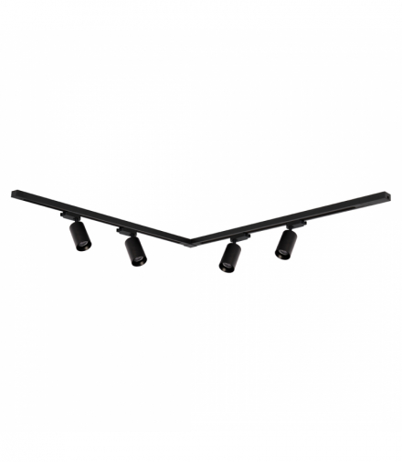 Zestaw szynoprzewód z lampami Pipe Track Czarny 4xGU10 1,5m, Milagro ML1165