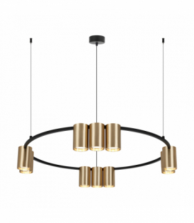 Lampa wisząca (koło) GENESIS BLACK GOLD 10xGU10, Milagro ML0375