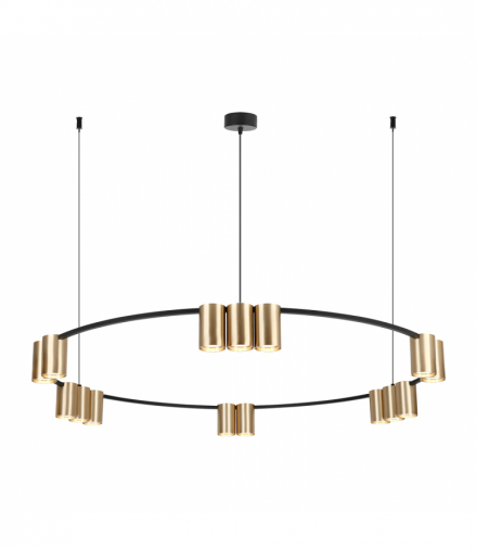 Lampa wisząca (koło) GENESIS BLACK GOLD 15xGU10, Milagro ML0378