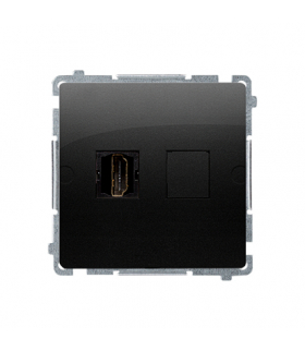 Gniazdo HDMI pojedyncze czarny mat BMGHDMI.01/49
