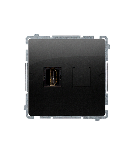 Gniazdo HDMI pojedyncze czarny mat BMGHDMI.01/49