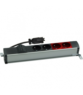 Listwa zasilająca standardowa zest 2x250V typ E+2x250V UPS+ plakietka 2xRJ45 szyb. aluminium czarny Simon480 48120E220K00000-40