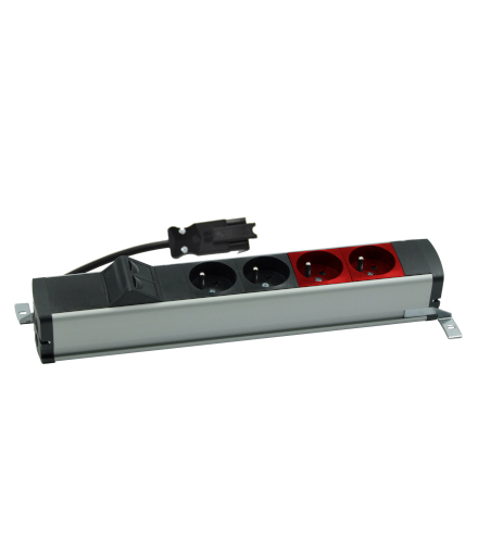 Listwa zasilająca standardowa zest 2x250V typ E+2x250V UPS+ plakietka 2xRJ45 szyb. aluminium czarny Simon480 48120E220K00000-40