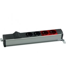Listwa zasilająca standardowa zest 2x250V typ E+2x250V UPS+plakietka 2xRJ45 śrub. aluminium czarny Simon480 48130E220K00000-40