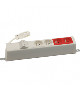 Listwa zasilająca powiększona zest 2x250V typ E+2x250V UPS+ plakietka 2xRJ45 szybkozłącza biały Simon480 48220E220K00000-33