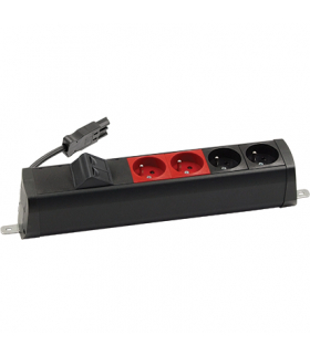 Listwa zasilająca powiększona zest 2x250V typ E+2x250V UPS+ plakietka 2xRJ45 szybkozłącza czarny Simon480 48220E220K00000-44