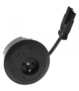 Gniazdo meblowe zest 1x250V typ E + ładowarka USB typ C szybkozłącza czarny Simon480 48310E10E000000-44