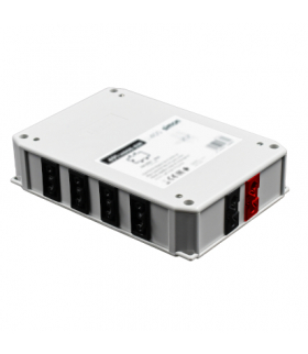 Dwuobwodowa skrzynka rozdzielcza UPS: 1 wej. gniazdo GST18i z 4 wyj. GST18i oraz 1 wej. UPS z 4 wyj. UPS Simon480 49134400-039