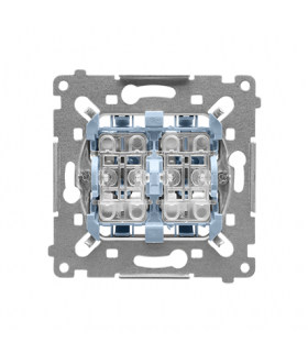 Łącznik schodowy podwójny mechanizm 10 AX, 250 V, szybkozłącza Simon 55 Simon55 SW6/2WM