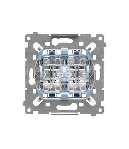 Łącznik schodowy podwójny z podświetleniem mechanizm 10 AX, 250 V, szybkozłącza Simon 55 Simon55 SW6/2L2M