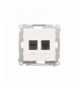 Gniazdo komputerowe RJ45 kategoria 5e + telefoniczne RJ12 biały mat Simon55 T5F.01/111