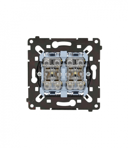 Łącznik krzyżowy podwójny z podświetleniem LED, (mechanizm), 10AX, Simon 55 SW7/2L2MR