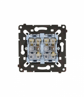 Łącznik schodowy podwójny, (mechanizm), 10AX, czarny Simon 55 SW6/2WMR