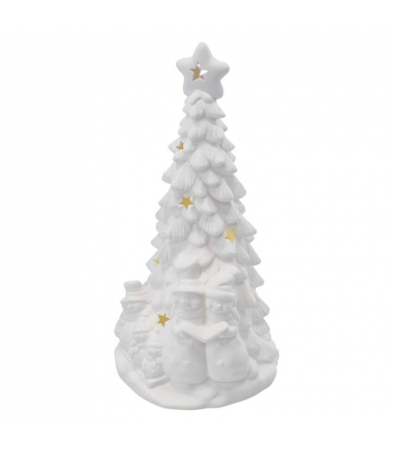 Dekoracja świąteczna - 4 LED choinka ceramiczna 33,5 cm 2x AA, ciepła biel, IP20 EMOS DCLW31