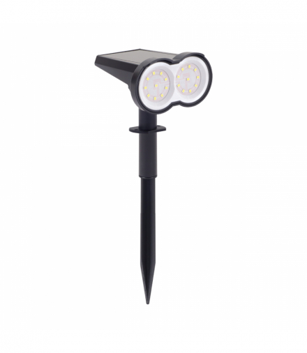 Lampa solarna LED DUAL LED 0,8W zimna 6500K CW czarny Struhm 04508