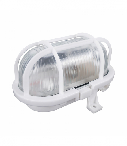 SOTOA, oprawa oświetleniowa,E27, max. 15W, IP54, klosz szklany, osłona plastikowa, biała Orno AD-OP-6562WE27SPP