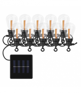 Łańcuch Party 10x z panelem solarnym, przeźroczyste, 5m, vintage, IP44 EMOS DCPV02
