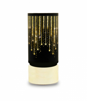 Lampion świąteczny szklany FCL-20 czarno-złoty L Forever Light RTV200078