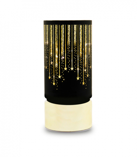 Lampion świąteczny szklany FCL-20 czarno-złoty L Forever Light RTV200078