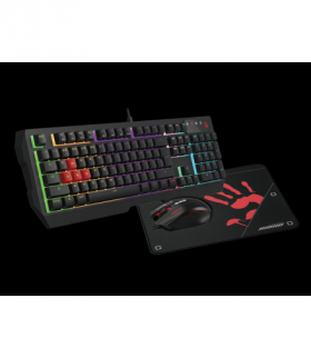 Zestaw klawiatura + mysz + podkładka BLOODY USB B1700 Bloody Bundle Set ( B140N +ES7 + BP-50M) USB/ Esports Black (USB) A4TECH A4TKLA47265
