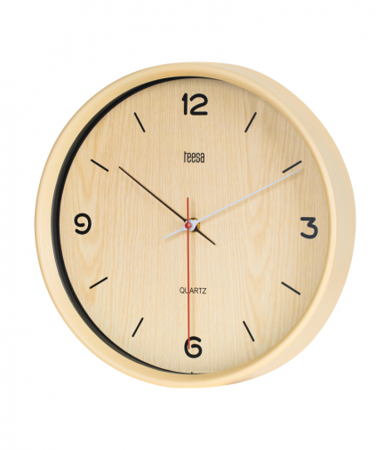 Zegar ścienny 30 cm jasny brąz Teesa LEC-TSA0048