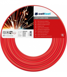 Wąż do acetylenu fi 9,0mm dł.60m szpula CELLFAST CF20682S