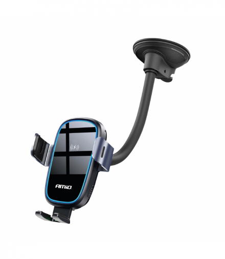 Uchwyt do samochodu na telefon szybę kokpit deskę ładowarka indukcyjna 15w amio-03780 AMiO AMI-03780