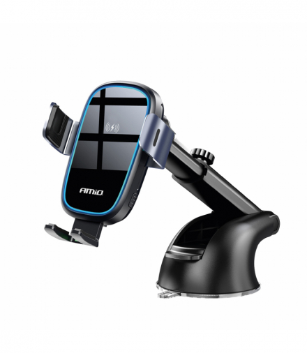 Uchwyt do samochodu na telefon szybę kokpit deskę ładowarka indukcyjna 15w amio-03779 AMiO AMI-03779