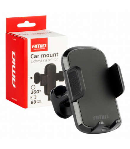 Uchwyt do samochodu na telefon kratkę wentylacyjną 360° amio-04139 AMiO AMI-04139