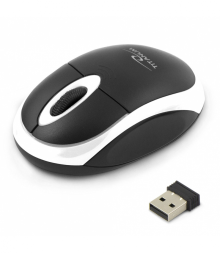 TM116W Mysz bezprzewodowa 2.4GHz 3D optyczna USB Vulture czarno-biała Titanum ESP-TM116W