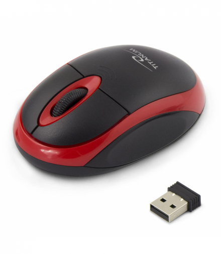 TM116R Mysz bezprzewodowa 2.4GHz 3D optyczna USB Vulture czarno-czerwona Titanum ESP-TM116R