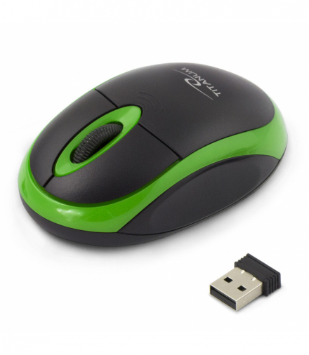 TM116G mysz bezprz. 2.4ghz 3d opt. usb vulture czarno-zielona Titanum ESP-TM116G