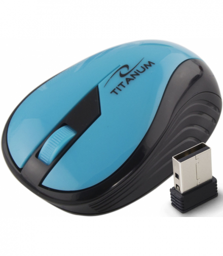 TM114T Mysz bezprzewodowa 2.4GHz 3D optyczna USB Rainbow turkusowa Titanum ESP-TM114T