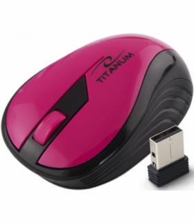 TM114P Mysz bezprzewodowa 2.4GHz 3D optyczna USB Rainbow różowa Titanum ESP-TM114P