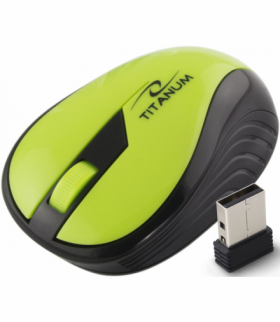 TM114G Mysz bezprzewodowa 2.4GHz 3D optyczna USB Rainbow zielona Titanum ESP-TM114G